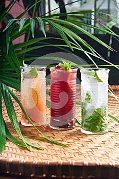 Summer chilled drinks with fresh juice