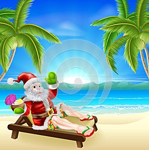 Summer Christmas Santa Beach Scene