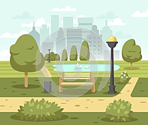 Summer city park background