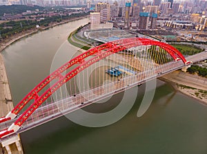 Summer city skyline scenery of Wuhan, Hubei, China