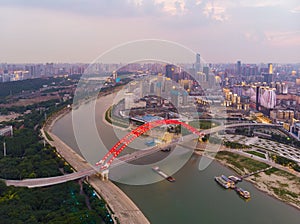 Summer city skyline scenery of Wuhan, Hubei, China