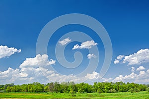 Summer clouds blue sky background