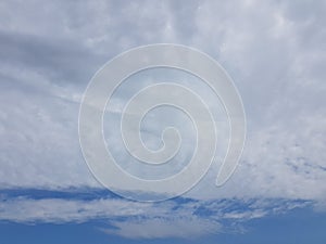 Summer cloudscape blue sky with clouds cloudy atmosphere natural empty blank background