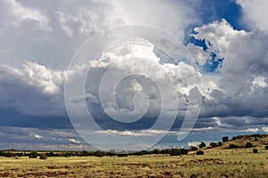 Summer cloudscape with cumulonimbus clouds