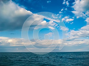 Summer cloudy sky over Lake Baikal