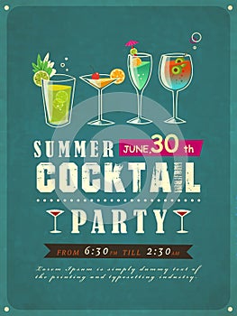 Summer cocktail party poster