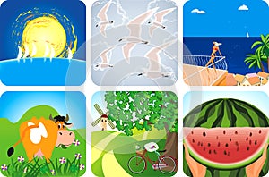 Summer collection icons