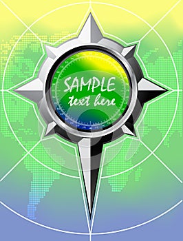 Summer Color Background With Compass rose.