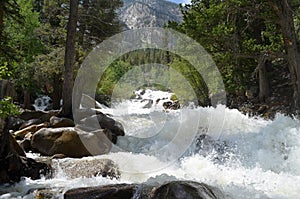Summer in Colorado: Looking Upstream as Chalk Creek Crashes Down Cascade Falls