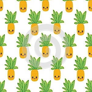 Summer colorful pineapple textile print.