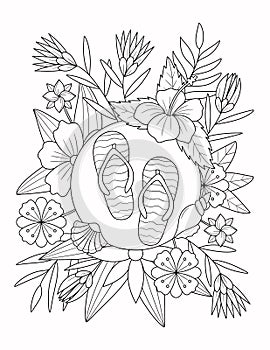 Summer Coloring Page For Adult