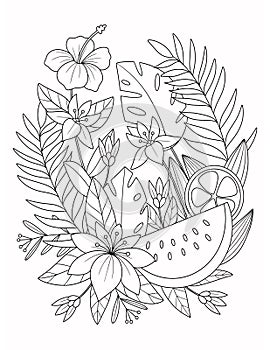 Summer Coloring Page For Adult