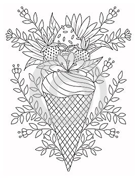 Summer Coloring Page For Adult