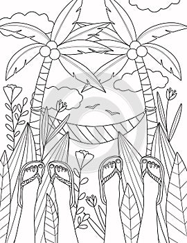 Summer Coloring Page For Adult