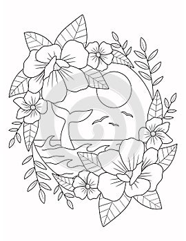 Summer Coloring Page For Adult