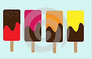 Summer with colors of ice cream, sweet and cold,