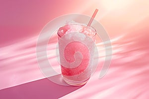 Summer concept - frosty slushie drink, copy space