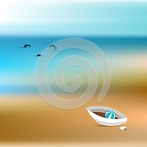 Summer concept. Ocean bluer beach background.