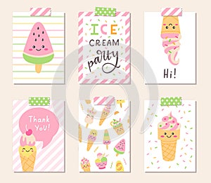Summer cute cards set
