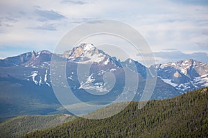 A Summer Day with Blue Sky and White Clouds at Rocky Mountain National Park  in Colorado