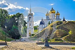 Summer day at the Dmitrov Kremlin courtyard