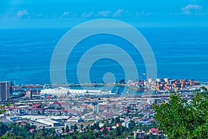 Summer day at the industrial port of Batumi, Georgia