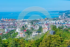 Summer day at the industrial port of Batumi, Georgia