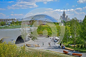 Summer day landscape of Zaryadye Park