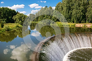 Summer day at the river dam