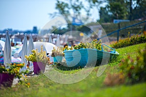 Sea landscape in Kassandra  in the summer photo