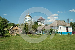 Summer day view of Busha state Historical and Cultural Reserve, located in Busha village on Podillya, Vinnytsa region, Ukraine, photo