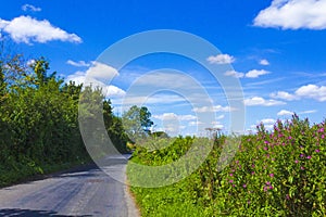 Summer day view from Old London road in the Kent downs UK