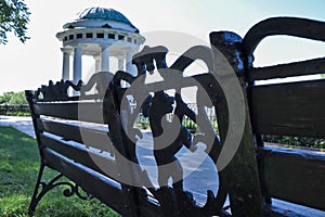 Summer day. Volga embankment is the pearl of Yaroslavl. Park on the Arrow