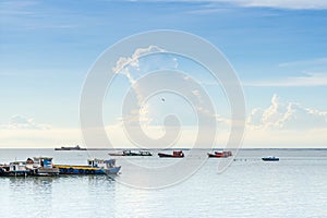 Summer daytime seascape of sriracha, Chonburi, Thailand