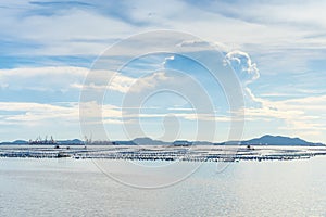 Summer daytime seascape of sriracha, Chonburi, Thailand