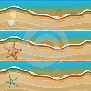 Summer design beach banner set