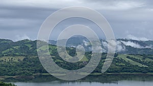 Summer in Dominican mountains: idyllic hills and peaks landscape.