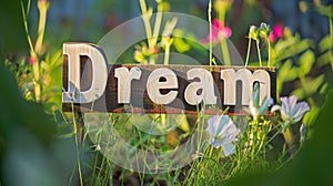 Summer Dream concept creative horizontal art poster.