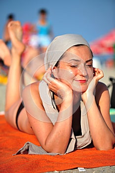 Summer dream - woman sunbathing
