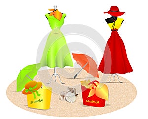 Summer dresses, cdr vector