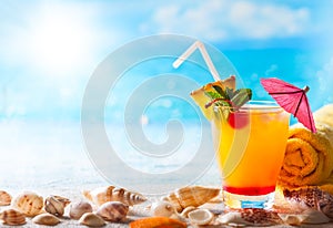 Summer drink on the beach