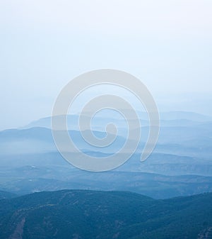 Summer early morning foggy Himalayas