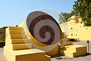 Summer equitorial sundial instrument at astronomical observatory Jaipur Rajasthan India