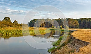 Summer evening at the quiet river