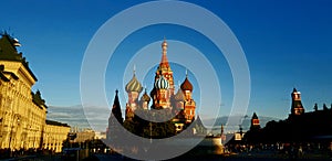 Summer Evening at St.Basil Cathedral at Moscow Russia