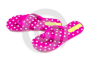 summer fashion pink Flip Flop Sandals Isolated on White background