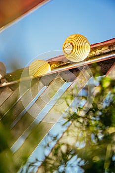 Summer feeling on the balcony: Close up of lampions