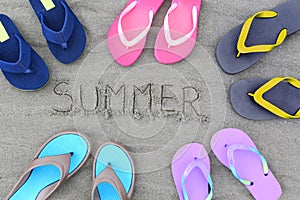 Summer flip flops photo