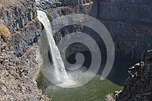 Summer Flow of Palouse Falls from Side