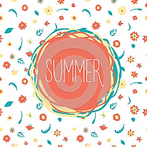 Summer flowers banner